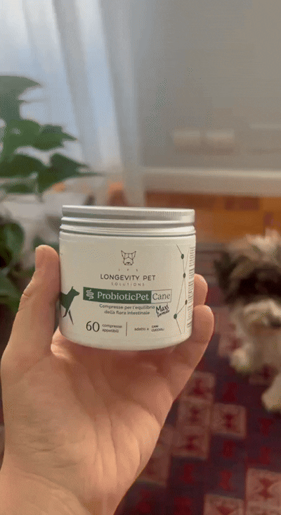 Longevity Pet ProbioticPet Cane | Integratore probiotico per l'equilibrio intestinale | Benessere intestinale del cane