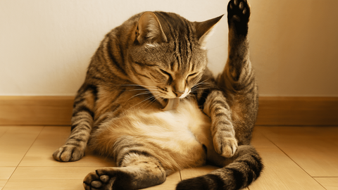 Il gatto si lecca la pancia fino a diradare il pelo: cosa sta succedendo