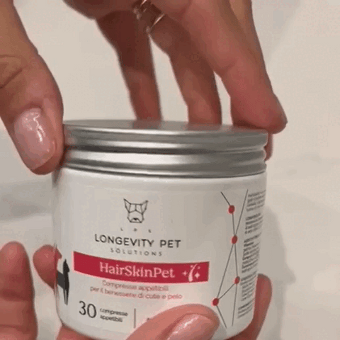 Longevity Pet HairSkinPet | Integratore per pelo folto e brillante cane e gatto | Supporto per la perdita di pelo e per la muta