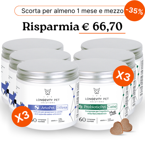 Kit Cane Taglia Grande: Movimento & Digestione | ArtoPet Difesa + ProbioticPet Cane Maxi