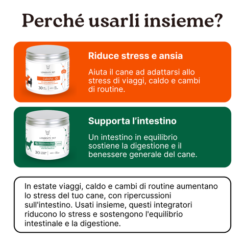 Kit Estate - Soluzione Intestino & Stress | CalmPet + ProbioticPet Cane