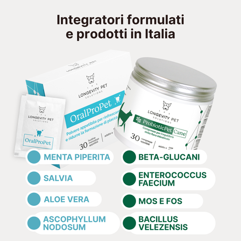 Soluzione Alito Cattivo Cane | OralProPet + ProbioticPet Cane