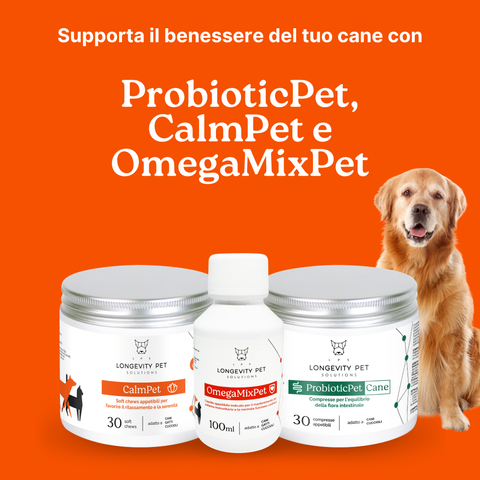 Kit Serenità & Intestino | CalmPet + OmegaMixPet + ProbioticPet Cane