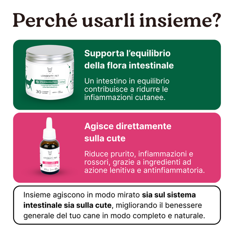 Kit Intestino & Cute | ProbioticPet Cane + DermaPet