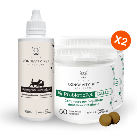 Longevity Pet Kit Igiene & Benessere Intestinale per Gatti