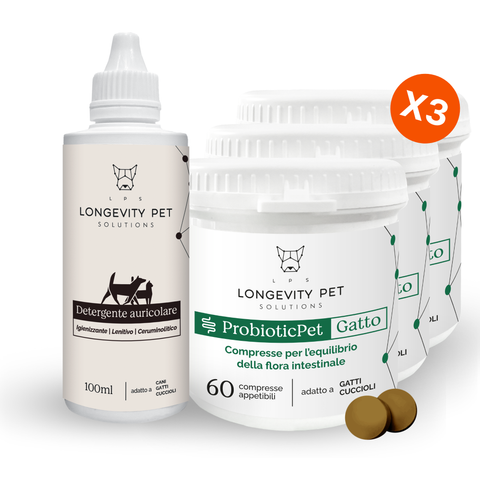 Longevity Pet Kit Igiene & Benessere Intestinale per Gatti