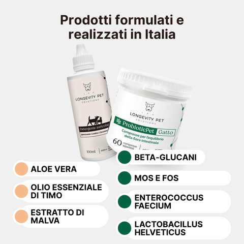 Longevity Pet Kit Igiene & Benessere Intestinale per Gatti