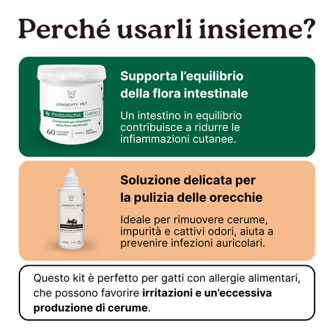 Longevity Pet Kit Igiene & Benessere Intestinale per Gatti
