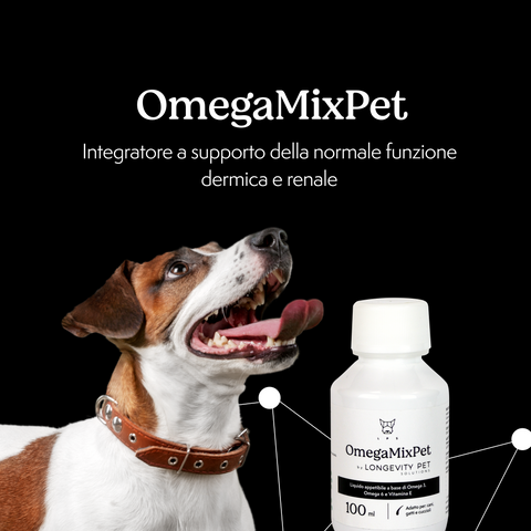 Longevity Pet OmegaMixPet integratore Omega 3 e Omega 6 cane e gatto 100ml