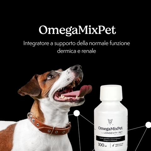 Longevity Pet OmegaMixPet integratore Omega 3 e Omega 6 cane e gatto (100ml)