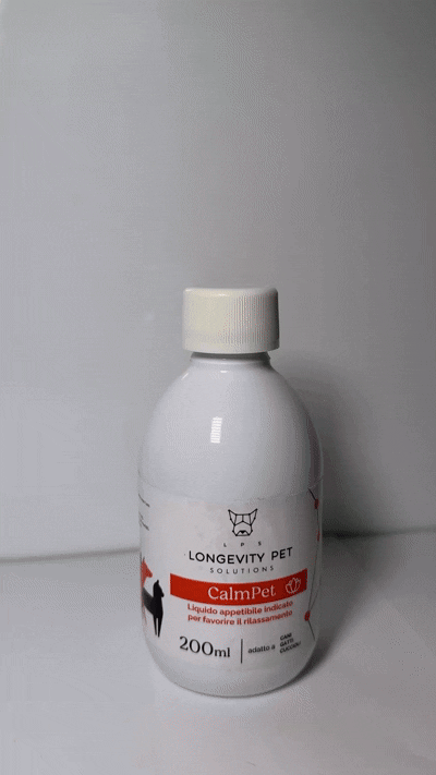 Longevity Pet CalmPet | Integratore per favorire il rilassamento di cane e gatto | Calmante naturale per cane e gatto | Contro paura, stress e agitazione di cani e gatti