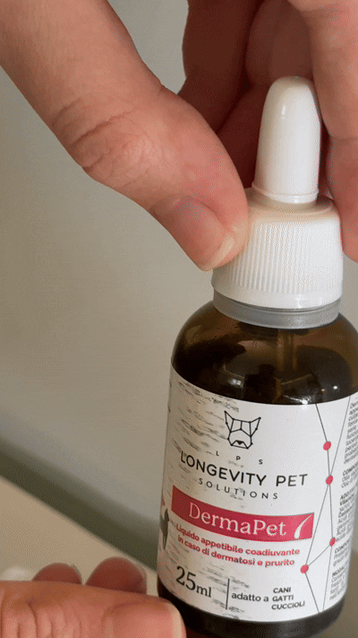 Longevity Pet DermaPet | Integratore per il benessere della cute cane e gatto | Ideale contro prurito, dermatite e perdita di pelo