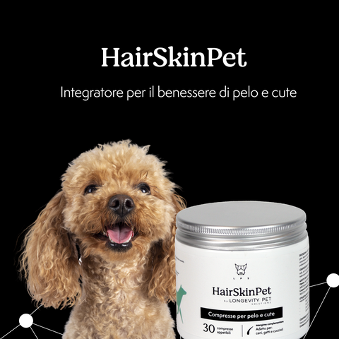 LongevityPet HairSkinPet integratore per pelo lucido cane e gatto 30 compresse