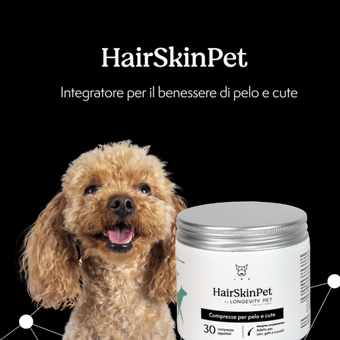 LongevityPet HairSkinPet integratore per pelo folto e brillante cane e gatto (30 compresse)