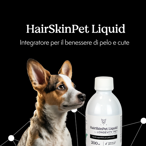 Longevity Pet HairSkinPet Liquid integratore per pelo folto e brillante cane e gatto (200ml)