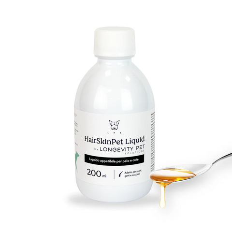 Longevity Pet HairSkinPet | Integratore per pelo folto e brillante cane e gatto | Supporto per la perdita di pelo e per la muta